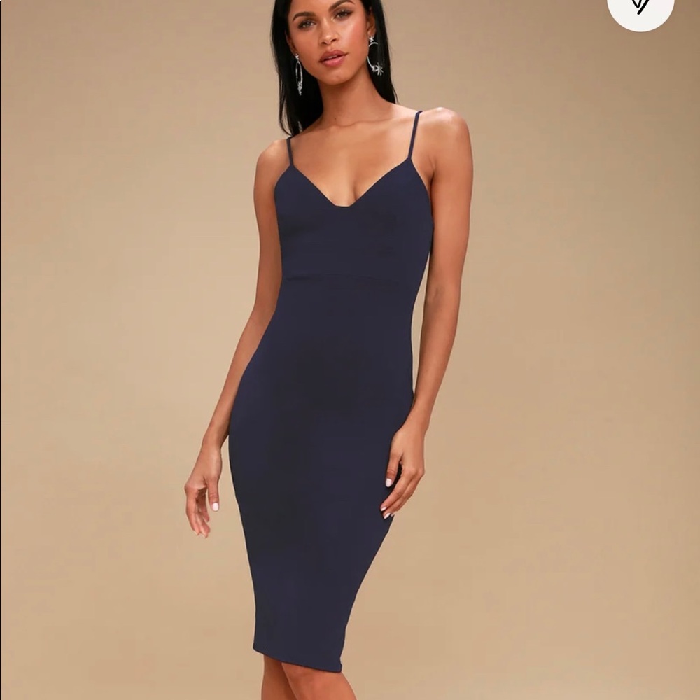 Lulu’s Navy Body-con Midi Dress
